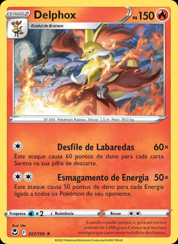 Delphox, carta 027 de Tempestade Prateada
