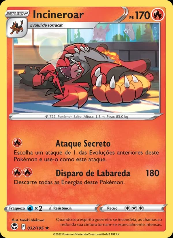 Incineroar, carta 032 de Tempestade Prateada