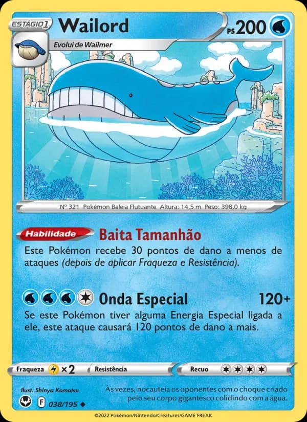Wailord, carta 038 de Tempestade Prateada