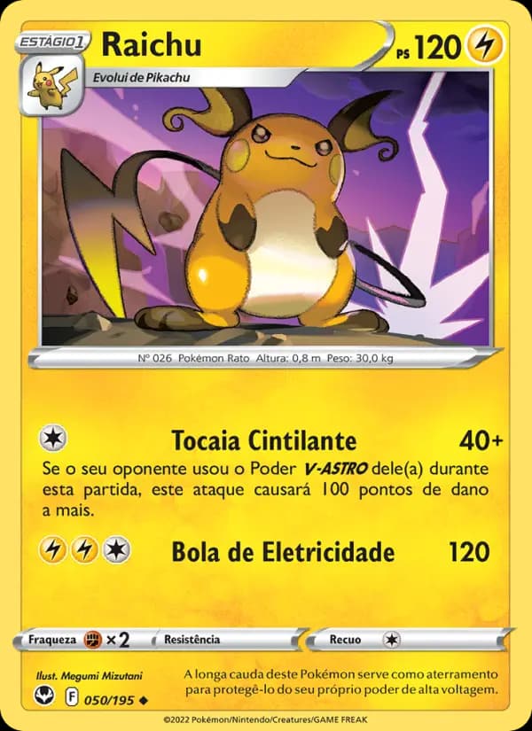 Raichu, carta 050 de Tempestade Prateada