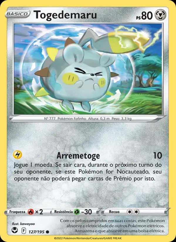 Togedemaru, carta 127 de Tempestade Prateada