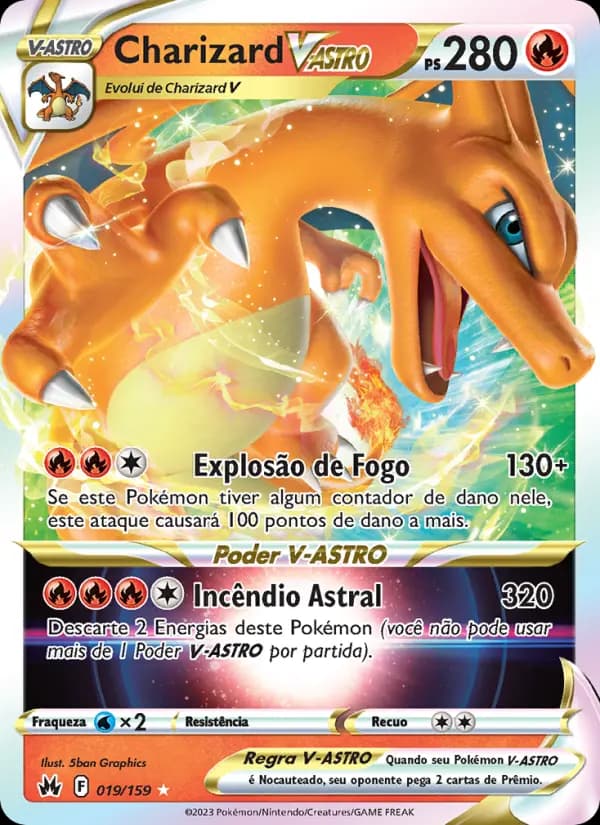 Charizard V-ASTRO, carta 019 de Realeza Absoluta