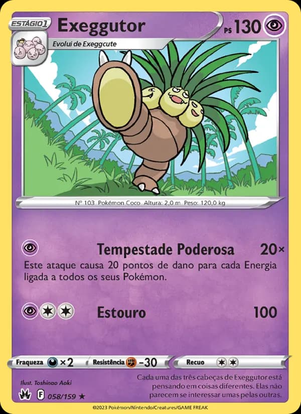 Exeggutor, carta 058 de Realeza Absoluta