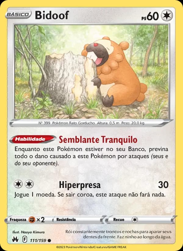 Bidoof, carta 111 de Realeza Absoluta