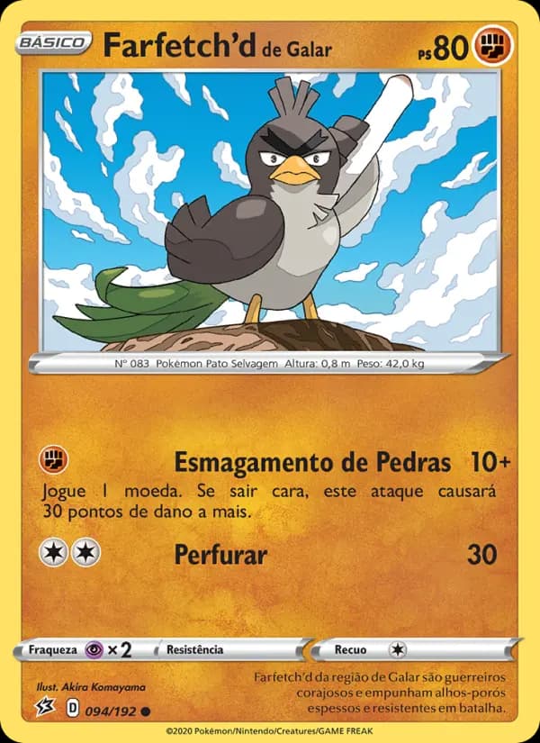 Farfetch'd de Galar, carta 94 de Rixa Rebelde