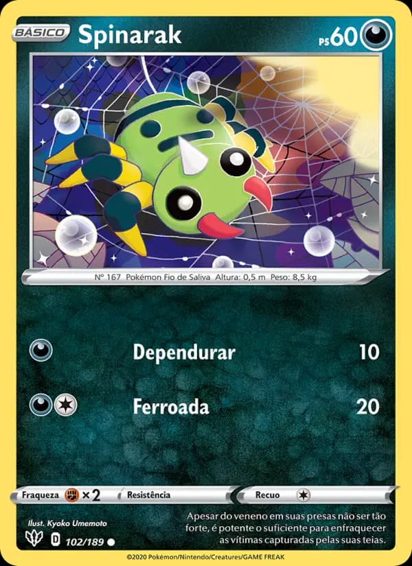 Spinarak, carta 102 de Escuridão Incandescente