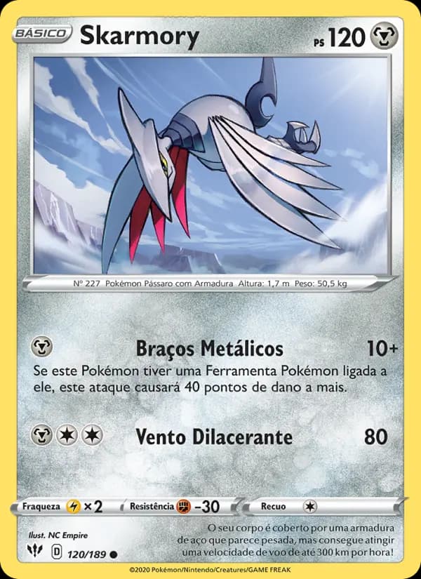 Skarmory, carta 120 de Escuridão Incandescente