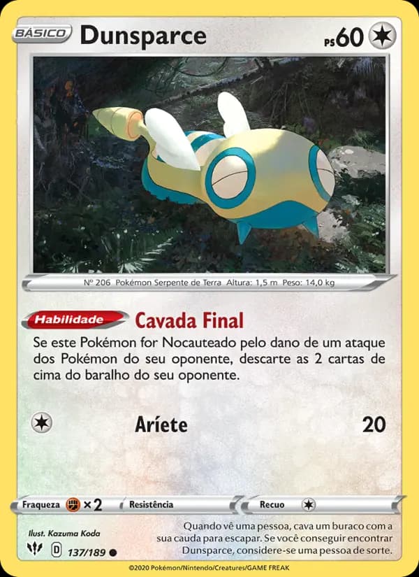 Dunsparce, carta 137 de Escuridão Incandescente