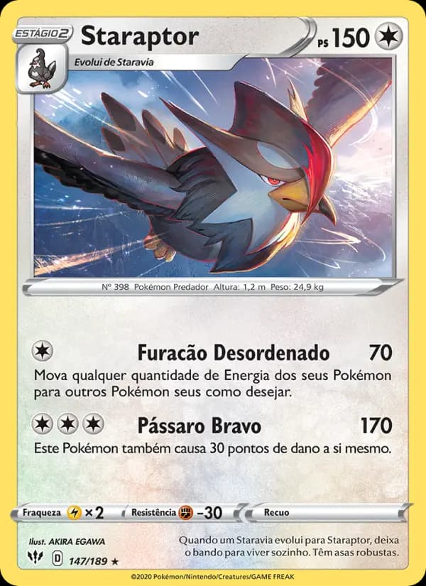 Staraptor, carta 147 de Escuridão Incandescente