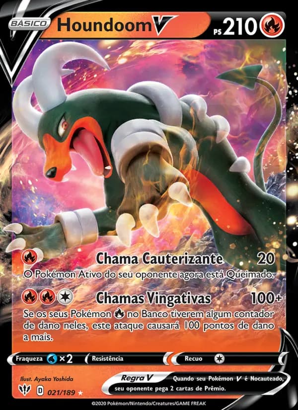 Houndoom V, carta 21 de Escuridão Incandescente
