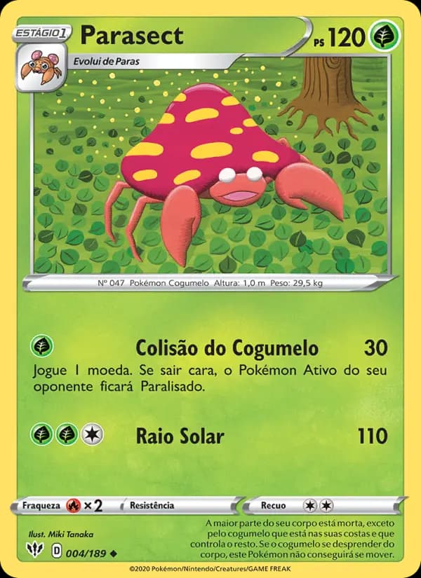 Parasect, carta 4 de Escuridão Incandescente