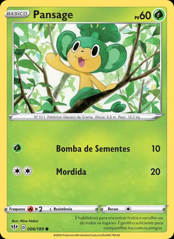 Pansage, carta 6 de Escuridão Incandescente