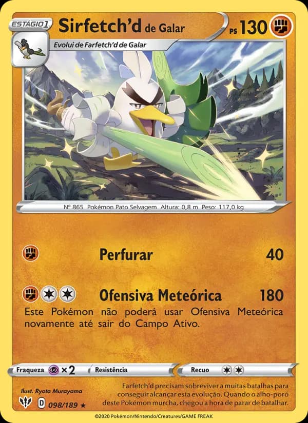 Sirfetch'd de Galar, carta 98 de Escuridão Incandescente