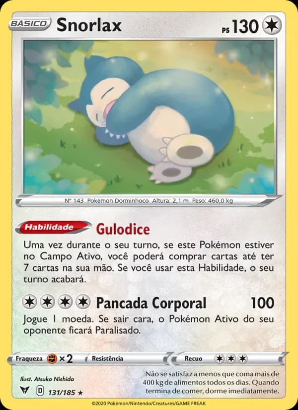 Snorlax, carta 131 de Voltagem Vívida