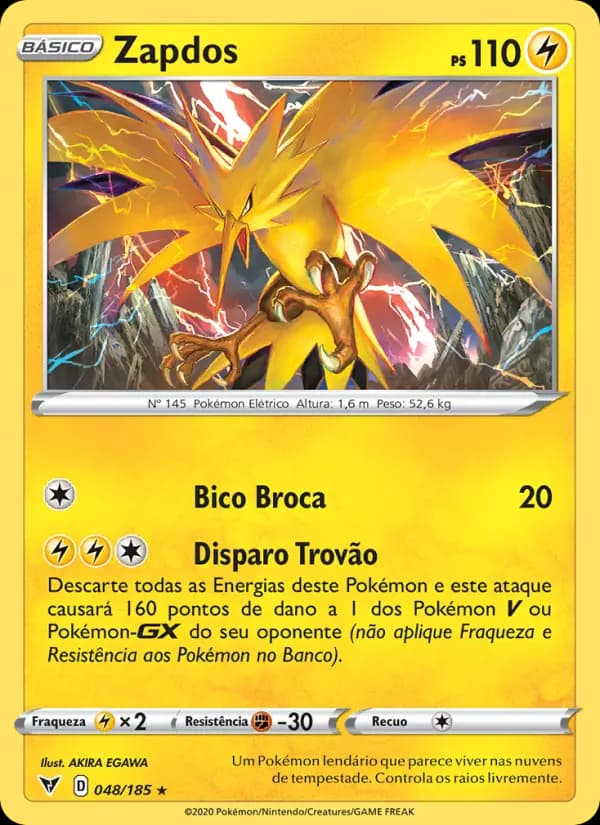 Zapdos, carta 48 de Voltagem Vívida