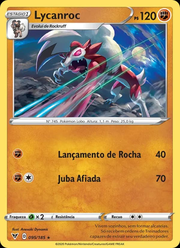 Lycanroc, carta 95 de Voltagem Vívida