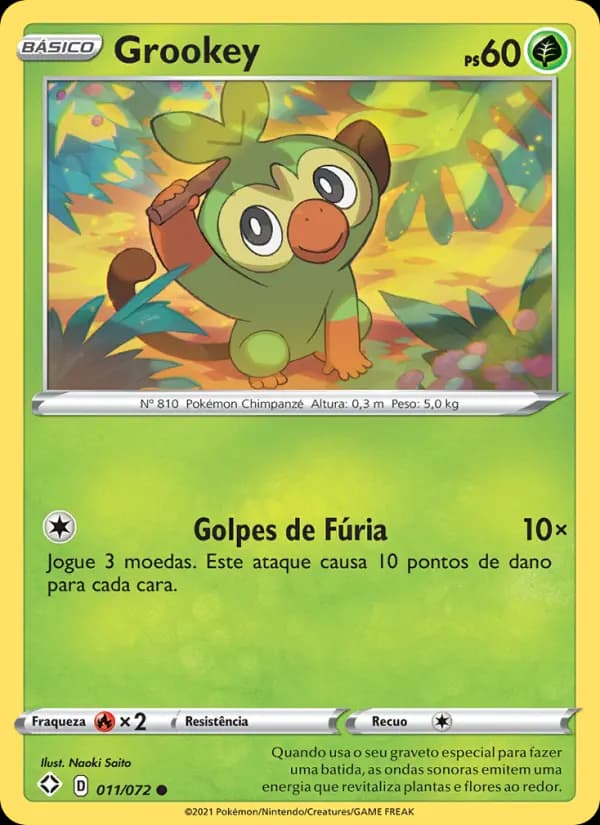 Grookey, carta 11 de Destinos Brilhantes 