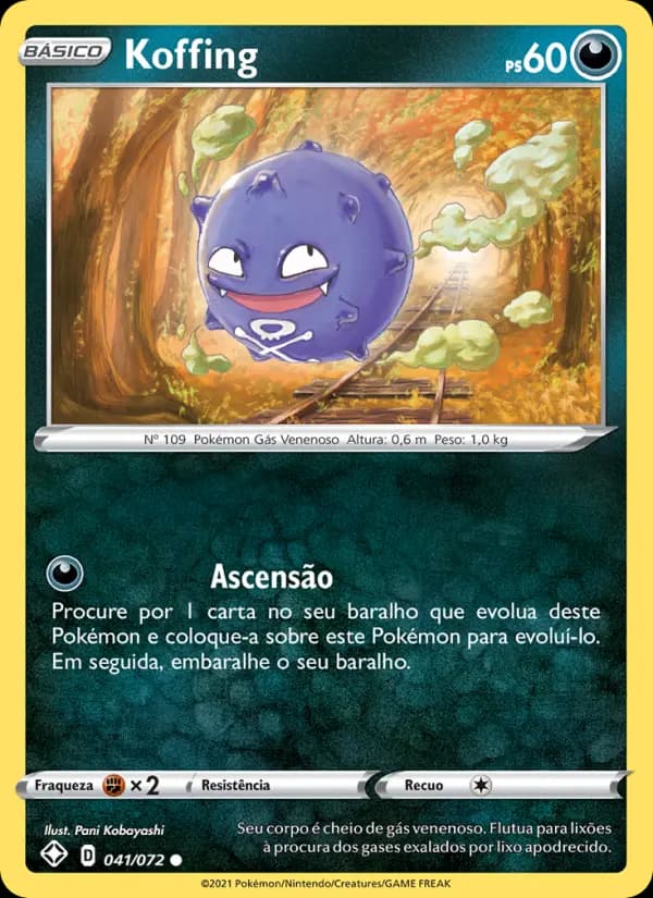 Koffing, carta 41 de Destinos Brilhantes 