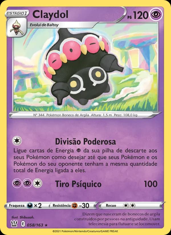 Claydol, carta 58 de Estilos de Batalha