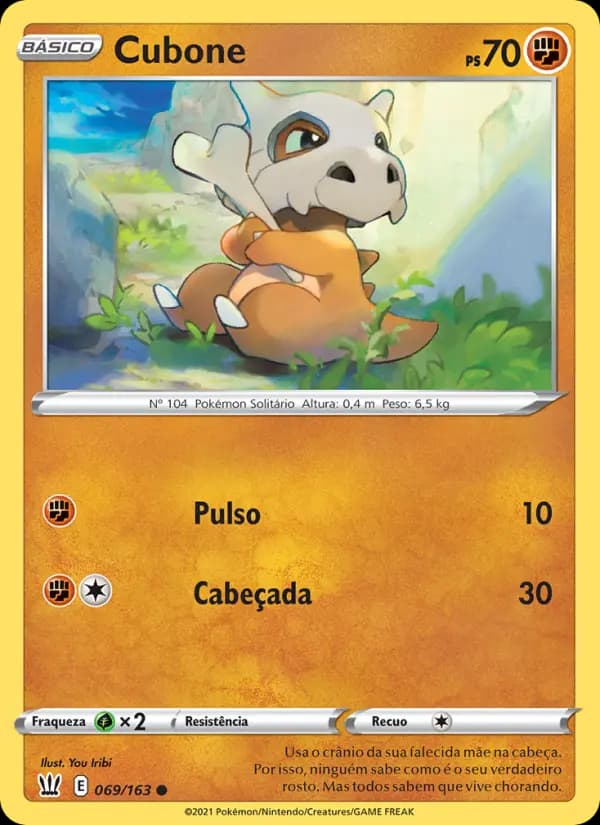 Cubone, carta 69 de Estilos de Batalha