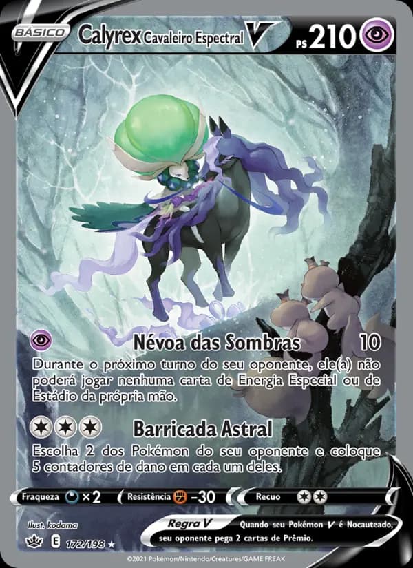 Calyrex Cavaleiro Espectral V, carta 172 de Reinado Arrepiante
