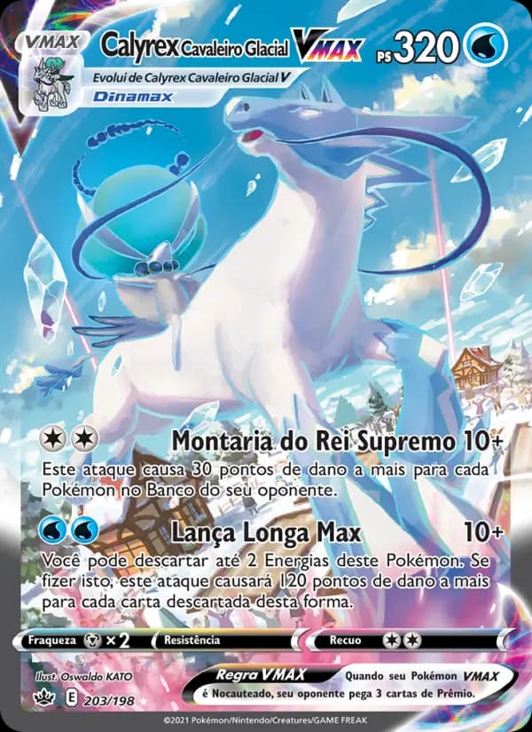 Calyrex Cavaleiro Glacial VMAX, carta 203 de Reinado Arrepiante