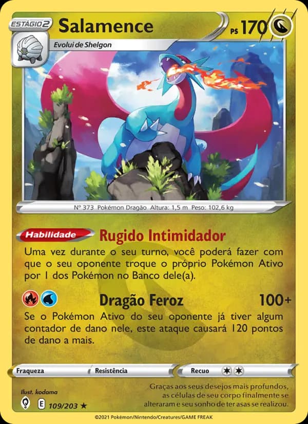 Salamence, carta 109 de Céus em Evolução