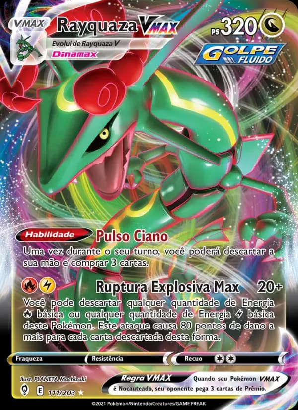 Rayquaza VMAX, carta 111 de Céus em Evolução