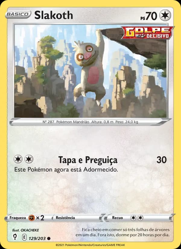Slakoth, carta 129 de Céus em Evolução