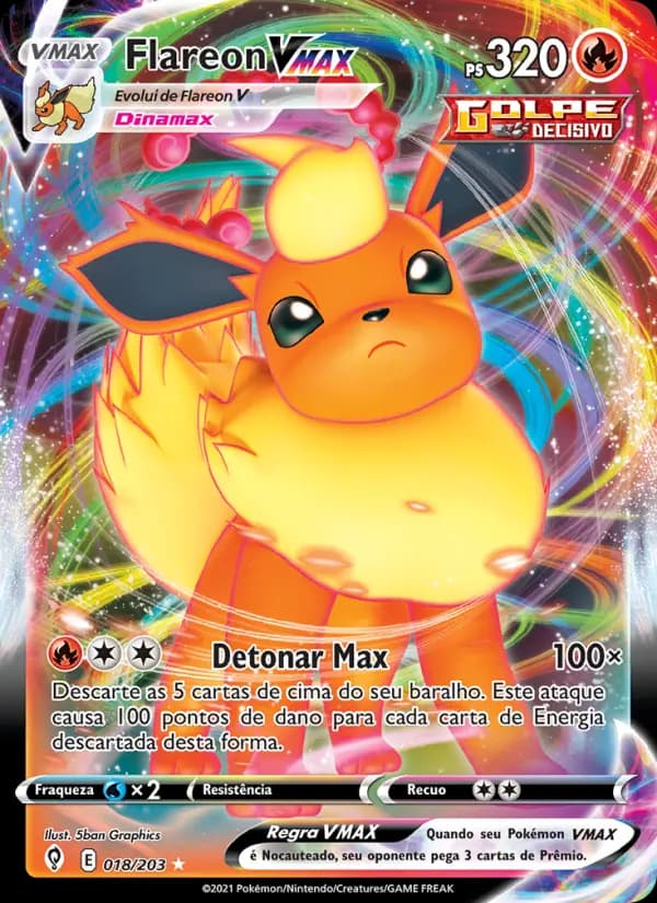 Flareon VMAX, carta 18 de Céus em Evolução