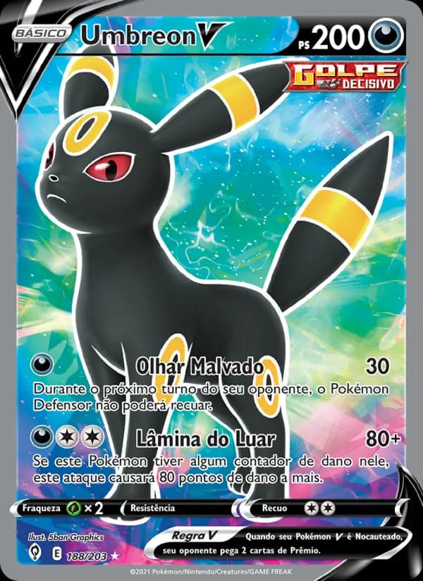 Umbreon V, carta 188 de Céus em Evolução