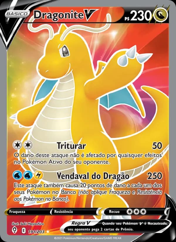 Dragonite V, carta 191 de Céus em Evolução
