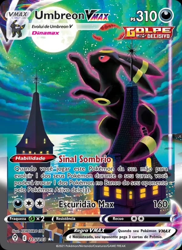 Umbreon VMAX, carta 215 de Céus em Evolução