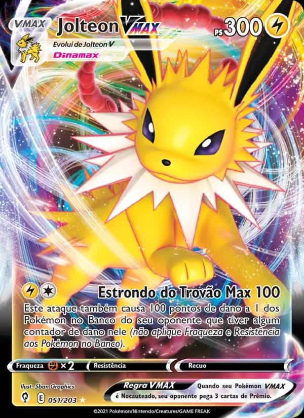 Jolteon VMAX, carta 51 de Céus em Evolução
