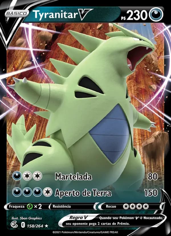 Tyranitar V, carta 158 de Golpe Fusão
