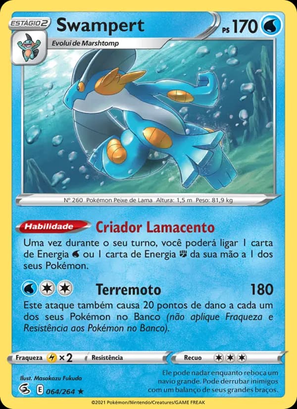 Swampert, carta 64 de Golpe Fusão
