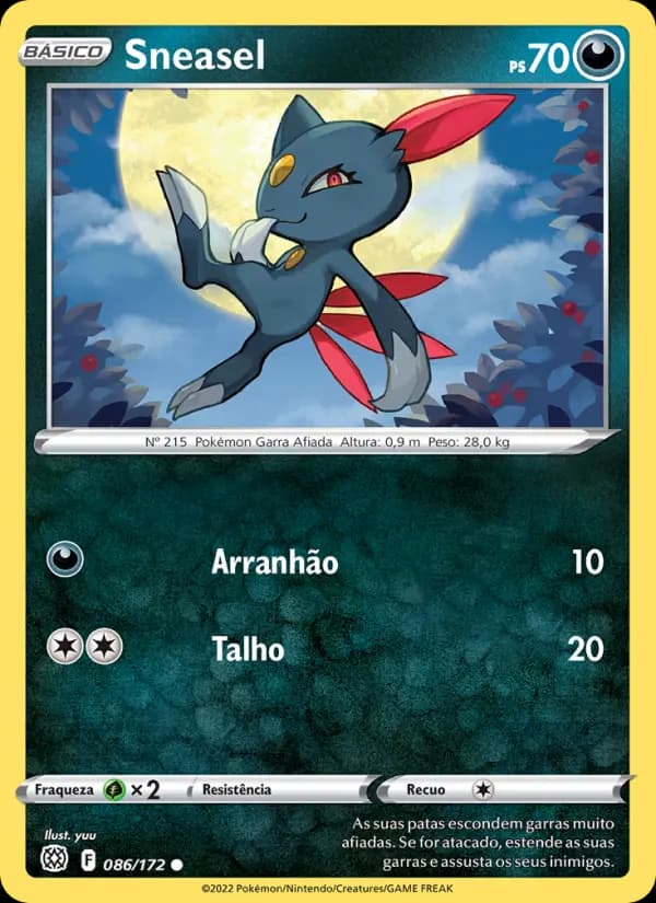 Sneasel, carta 086 de Astros Cintilantes