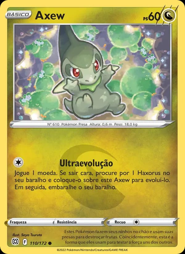 Axew, carta 110 de Astros Cintilantes