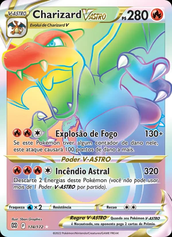 Charizard V-ASTRO, carta 174 de Astros Cintilantes