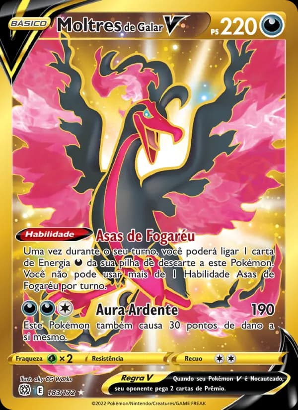 Moltres de Galar V, carta 183 de Astros Cintilantes
