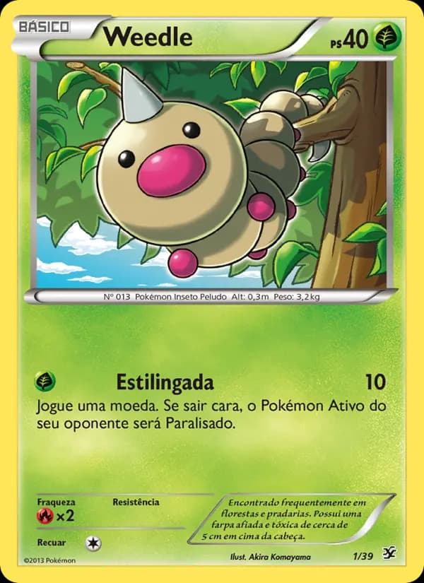 Weedle, carta 1 de Conjunto para Iniciantes Kalos