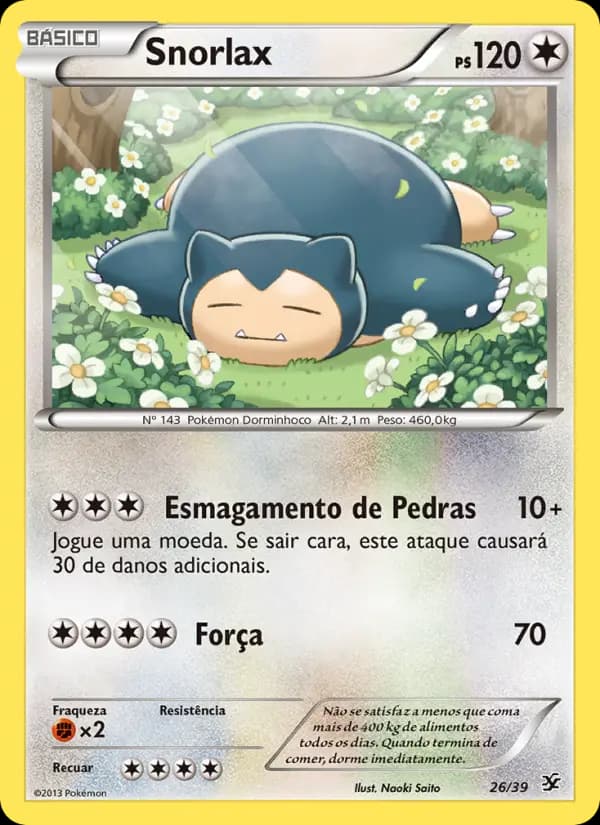 Snorlax, carta 26 de Conjunto para Iniciantes Kalos