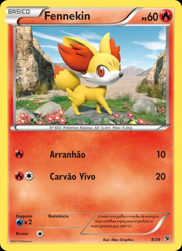 Fennekin, carta 8 de Conjunto para Iniciantes Kalos