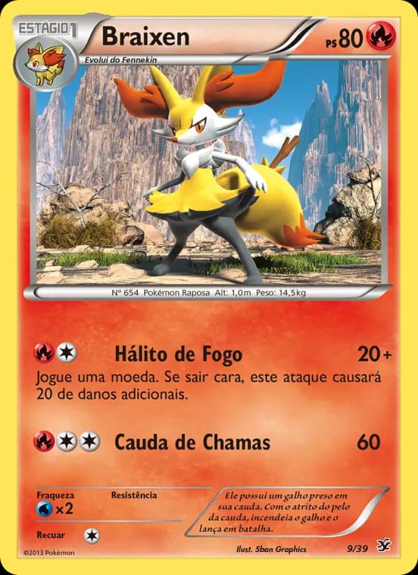 Braixen, carta 9 de Conjunto para Iniciantes Kalos