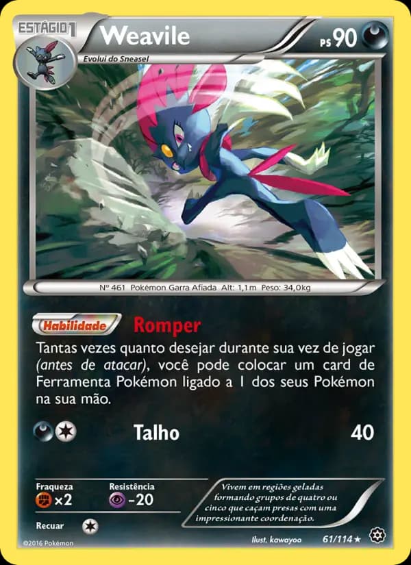 Weavile, carta 61 de Cerco de Vapor