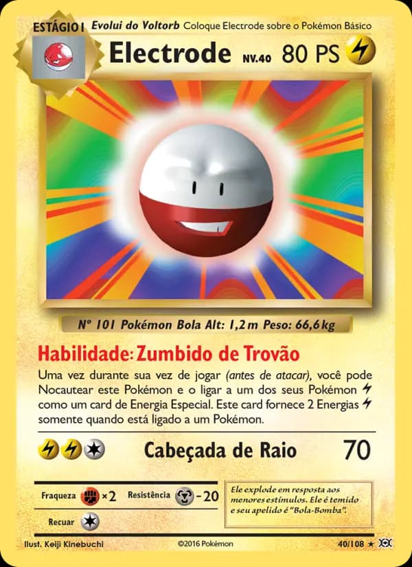 Electrode, carta 40 de Evoluções