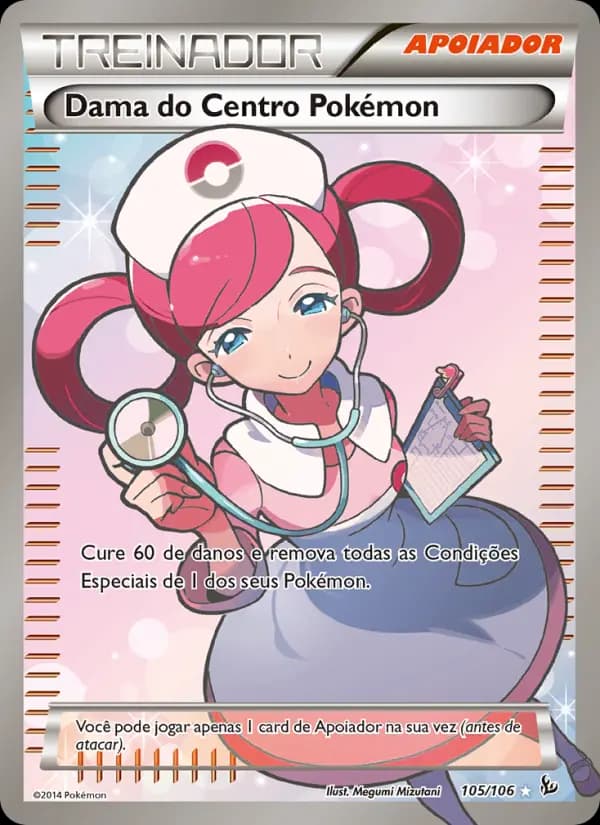 Dama do Centro Pokémon, carta 105 de Flash de Fogo
