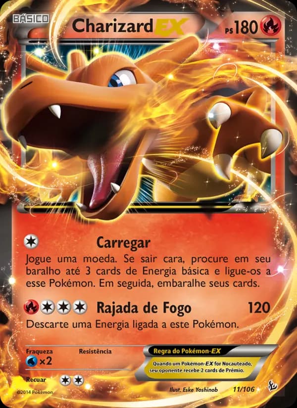 Charizard EX, carta 11 de Flash de Fogo