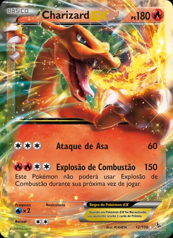 Charizard EX, carta 12 de Flash de Fogo