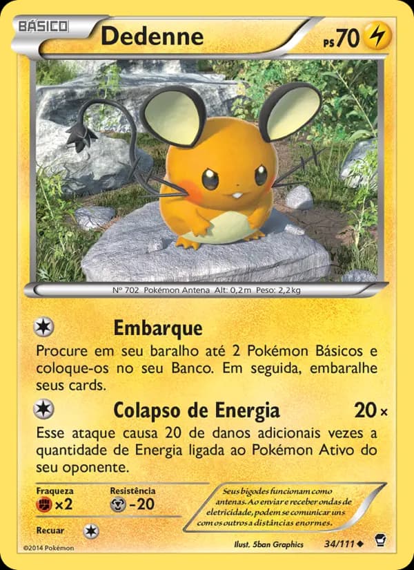 Dedenne, carta 34 de Punhos Furiosos